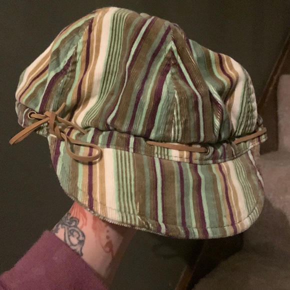 Mudd Accessories - Striped Y2K newsboy hat from my youth